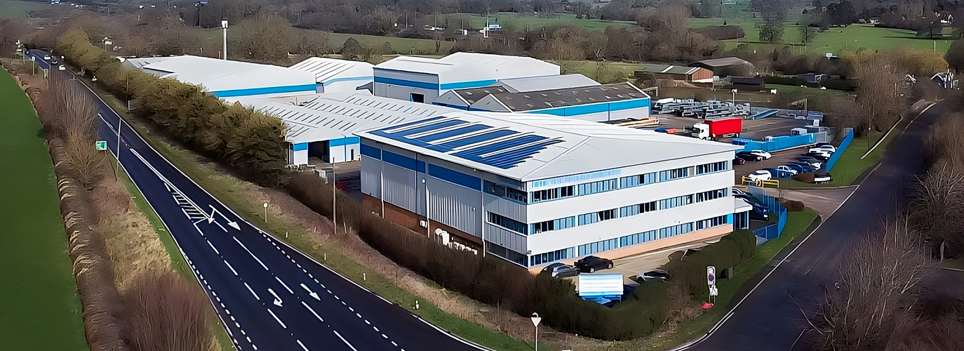 Aerial shot of warehouse and distribution centre
